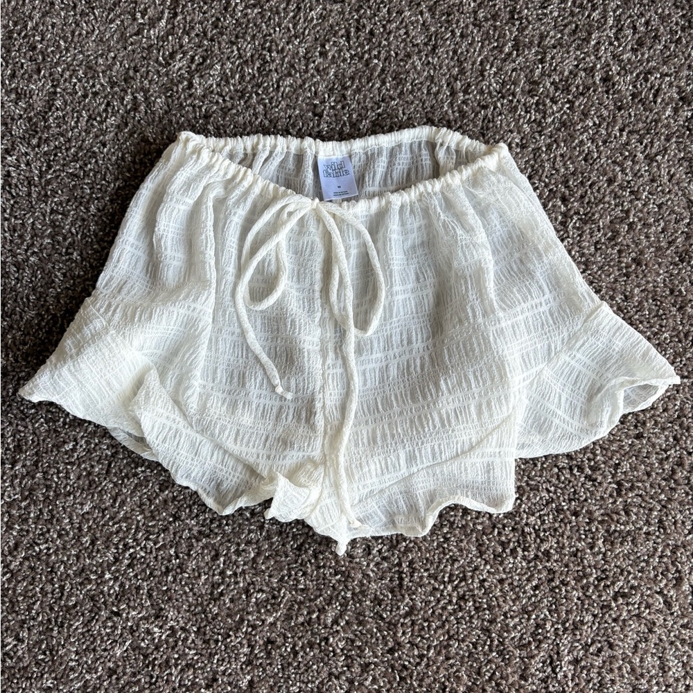wild fable Cream Tie-Waist Shorts